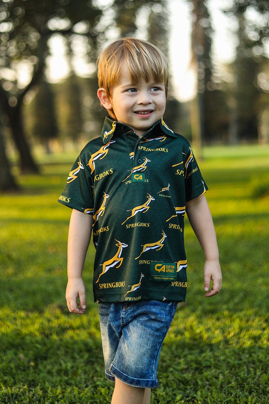 CA JNR Unisex Springbok Golf Shirt | Green Ethnic