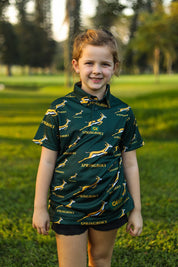 CA JNR Unisex Springbok Golf Shirt | Green Ethnic
