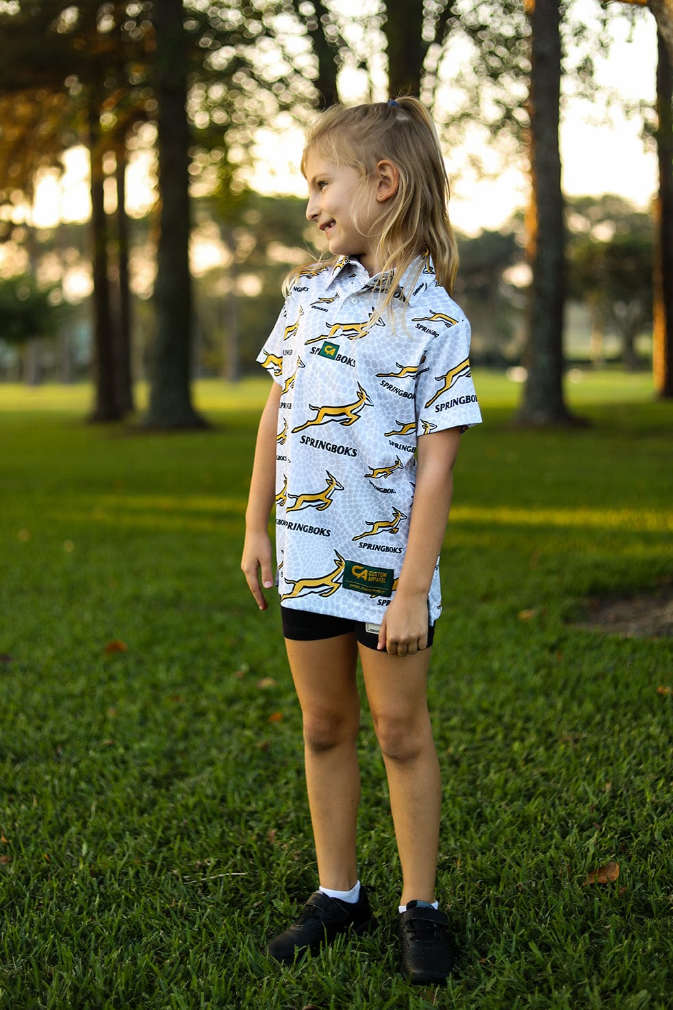 CA JNR Unisex Springbok Golf Shirt | White Ethnic