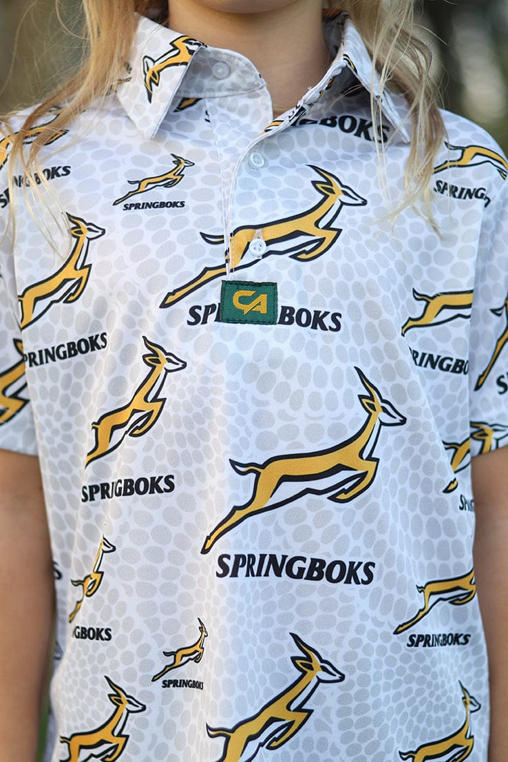 CA JNR Unisex Springbok Golf Shirt | White Ethnic