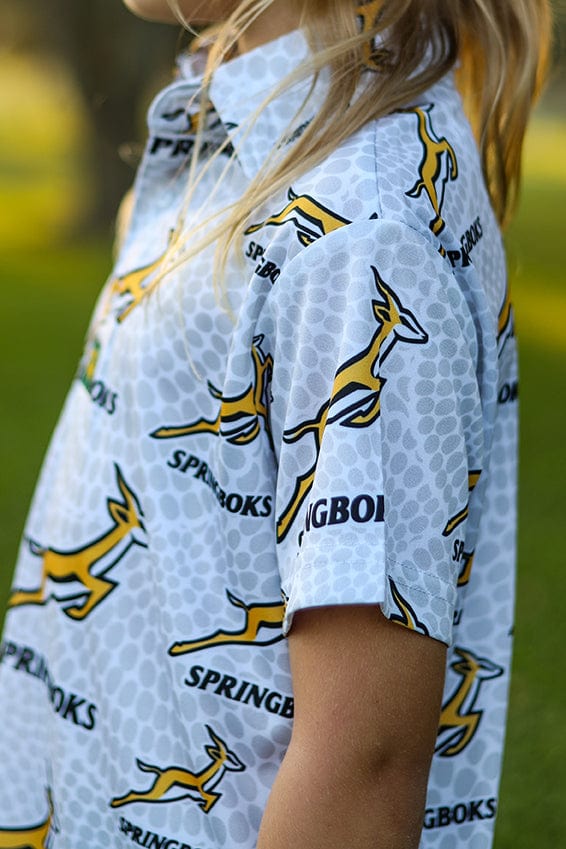 CA JNR Unisex Springbok Golf Shirt | White Ethnic