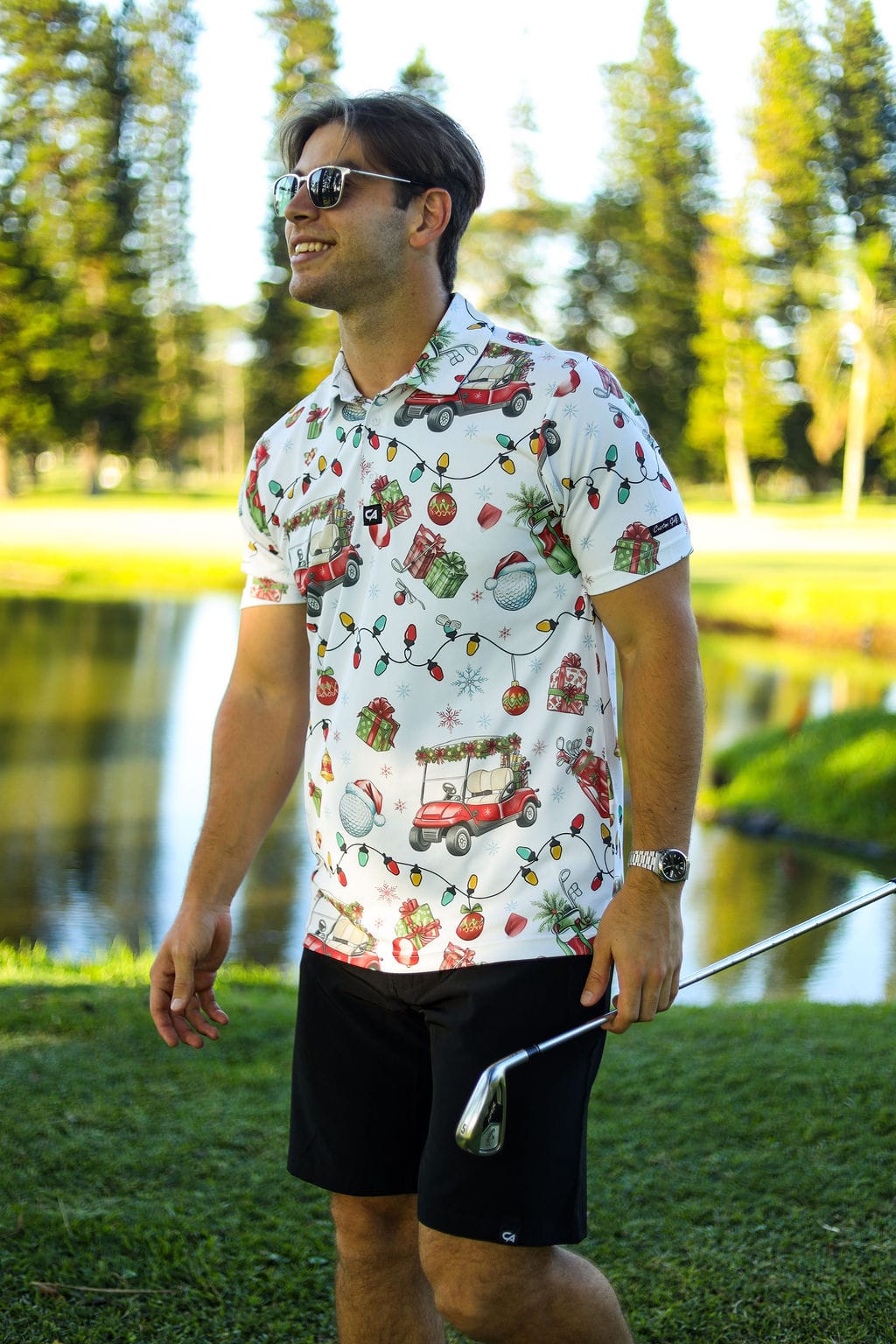 CA Funky Golf Shirt | Jingle Bell Drive