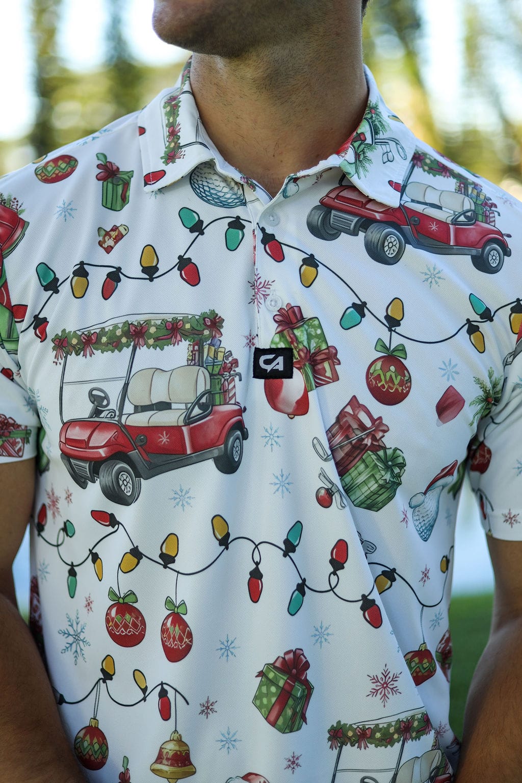 CA Funky Golf Shirt | Jingle Bell Drive