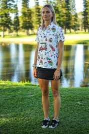 CA Ladies Funky Golf Shirt | Jingle Bell Drive