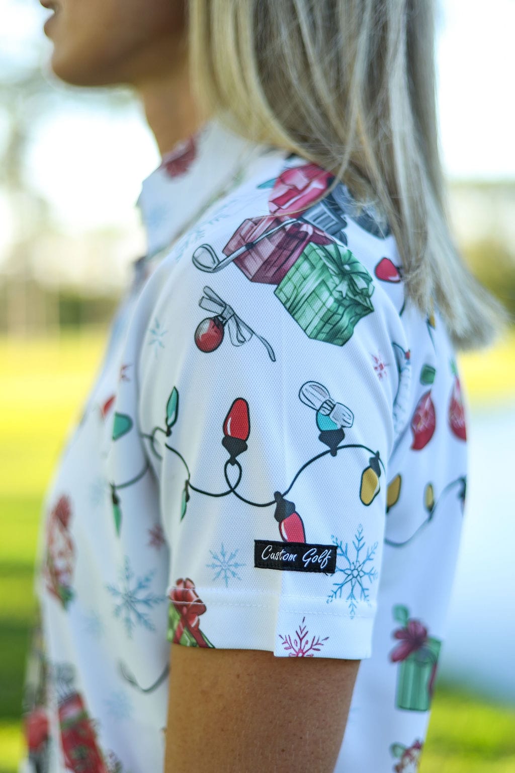 CA Ladies Funky Golf Shirt | Jingle Bell Drive