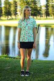 CA Ladies Funky Golf Shirt | Oh Christmas Tee
