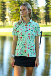 CA Ladies Funky Golf Shirt | Oh Christmas Tee