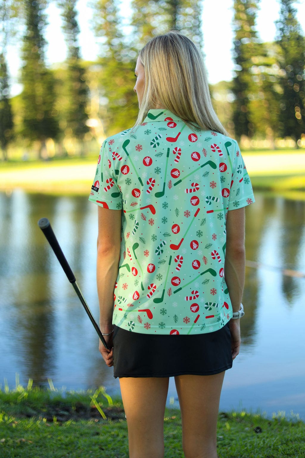 CA Ladies Funky Golf Shirt | Oh Christmas Tee