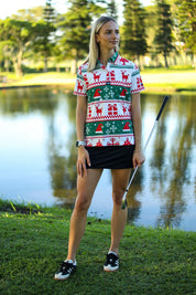 CA Ladies Funky Golf Shirt | Reindeer Season