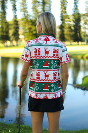 CA Ladies Funky Golf Shirt | Reindeer Season