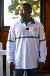 CA Supporters Cotton Golfer L/Sleeve | White Amandla