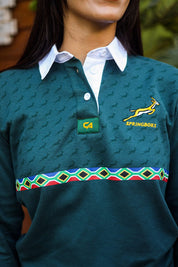 CA Ladies Supporters Cotton Golfer L/Sleeve | Green Amandla