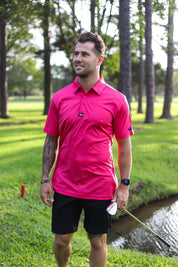 CA Iconic Golf Shirt | Cerise Pink