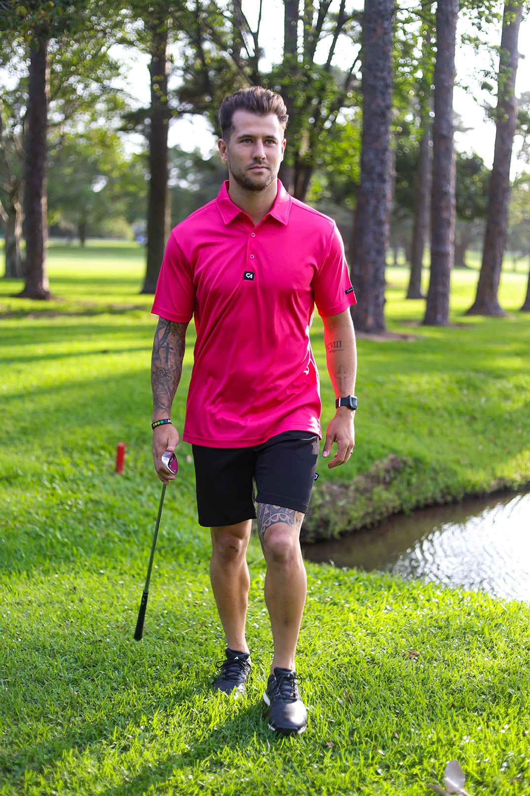 CA Iconic Golf Shirt | Cerise Pink