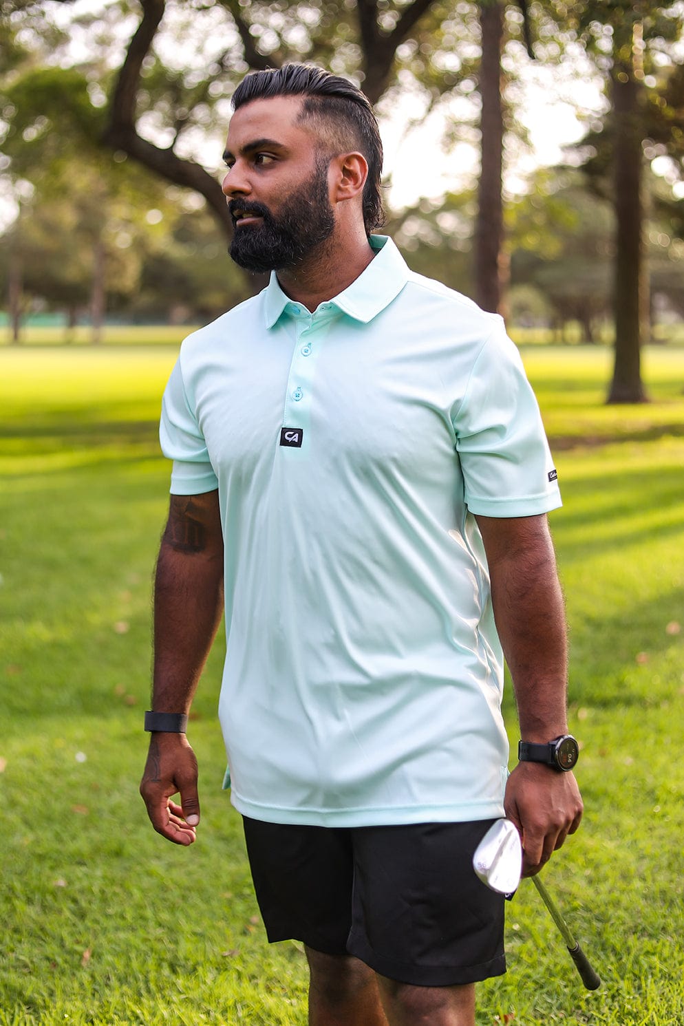 CA Iconic Golf Shirt | Aqua
