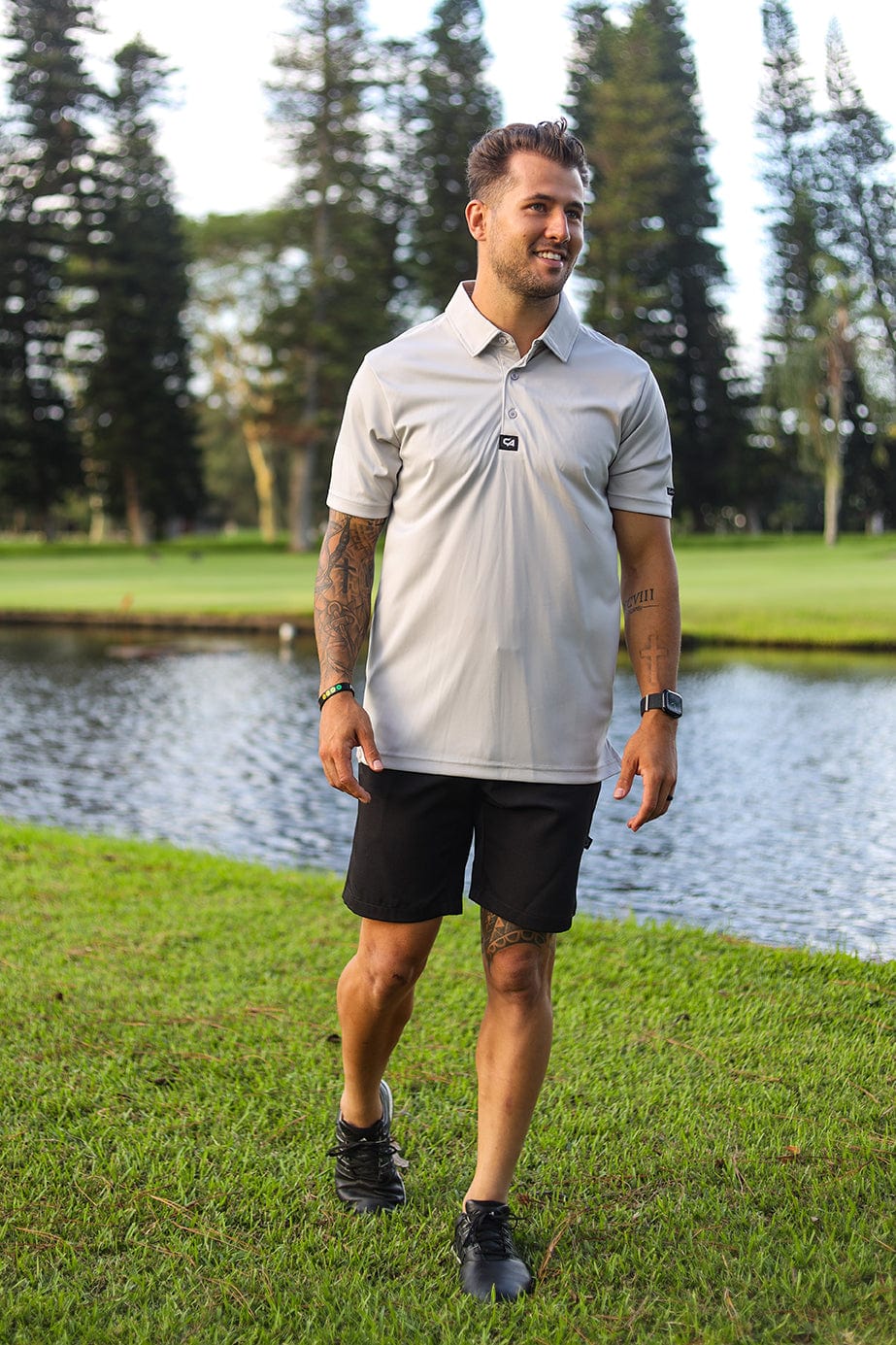 CA Iconic Golf Shirt | Light Grey