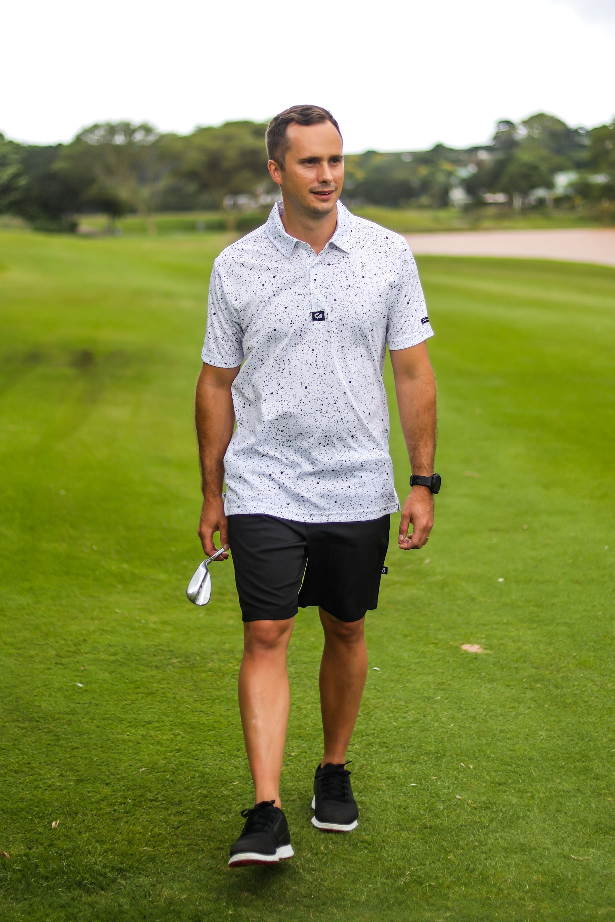 CA Funky Golf Shirt | Ink Splatter