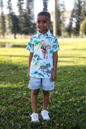 CA JNR Funky Golf Shirt | Safari
