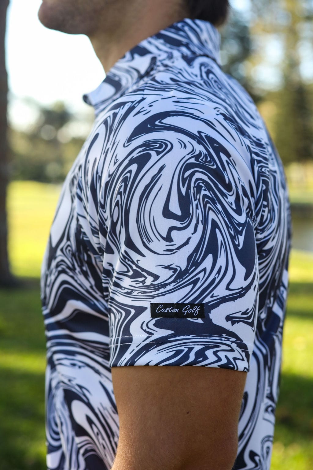 CA Funky Golf Shirt | Navy Twirl