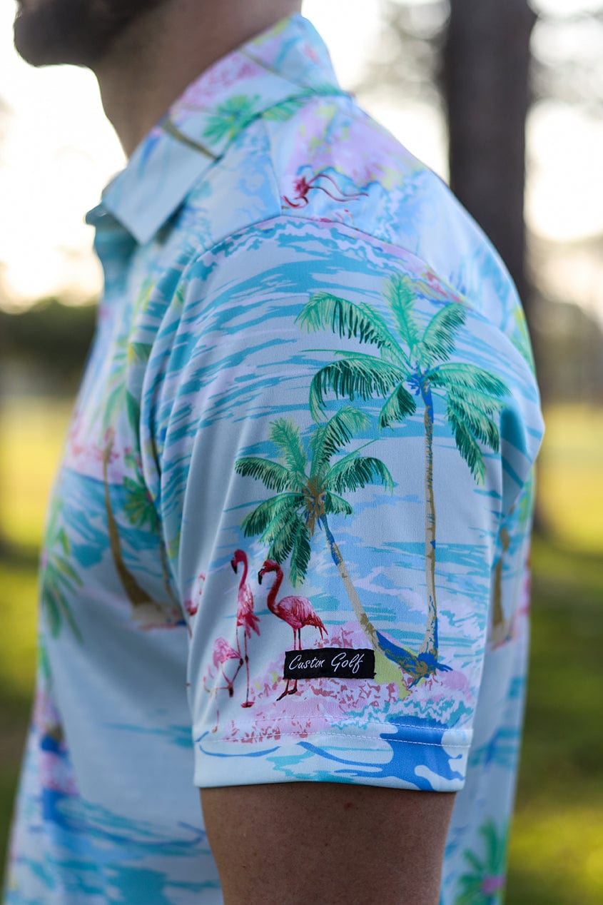 CA Funky Golf Shirt | Flamingo Island