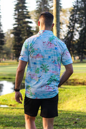 CA Funky Golf Shirt | Flamingo Island
