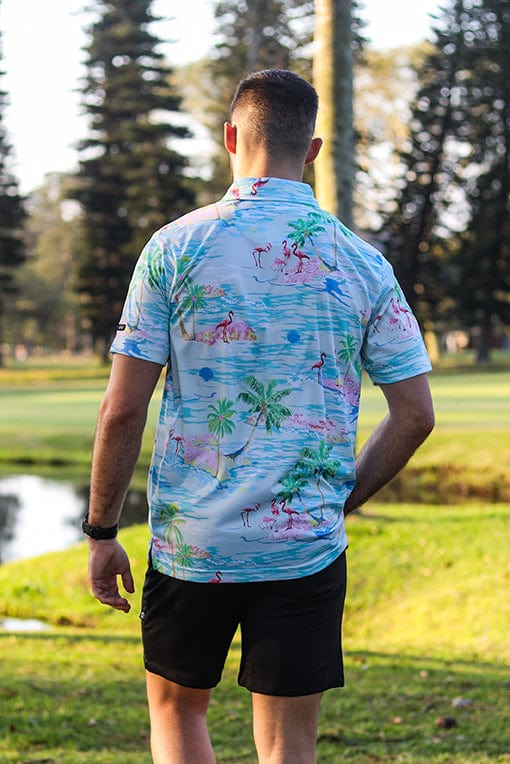 CA Funky Golf Shirt | Flamingo Island