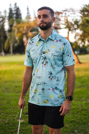 CA Funky Golf Shirt | Tropical Vibes