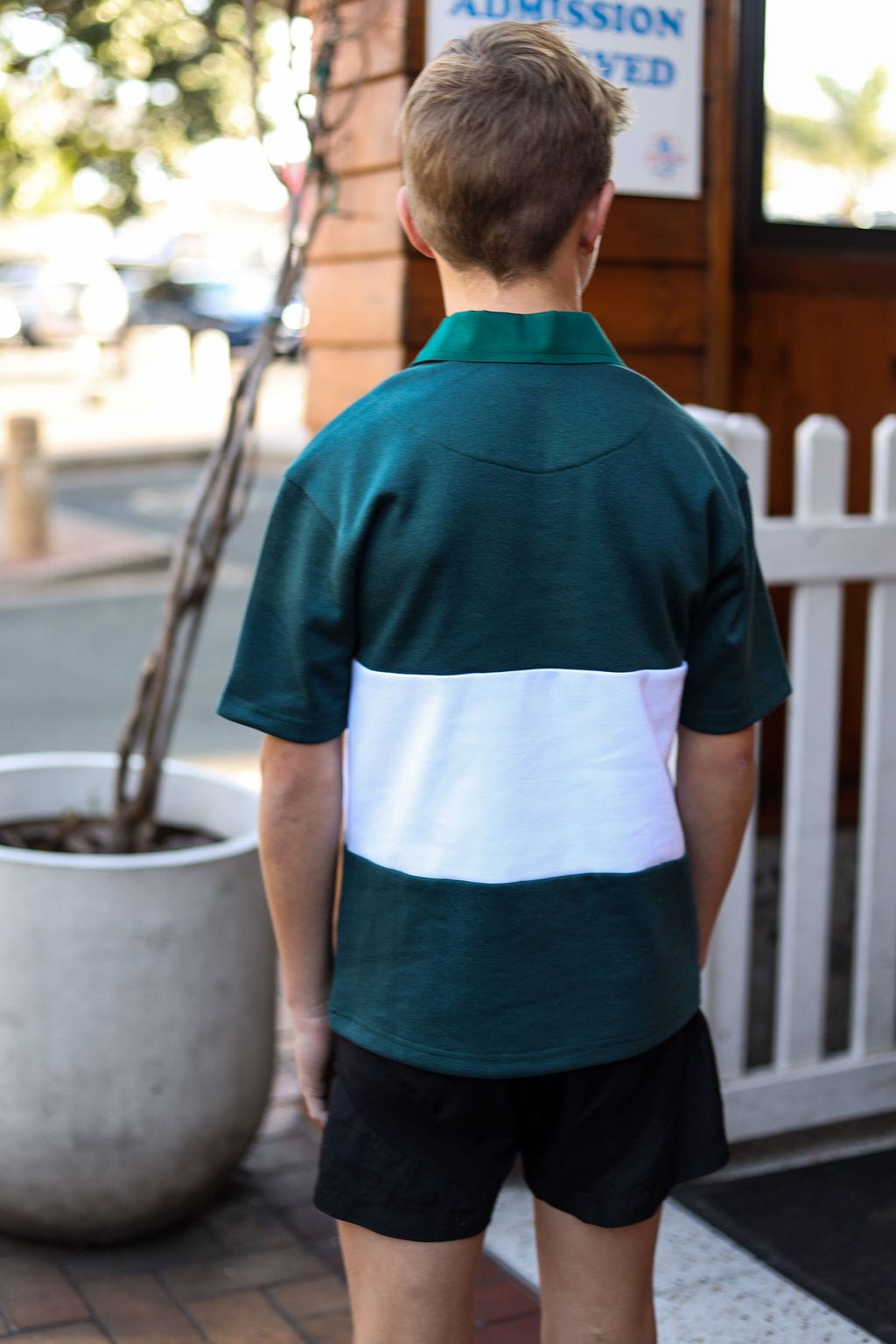 CA JNR Supporters Jersey S/S | Green/White Block