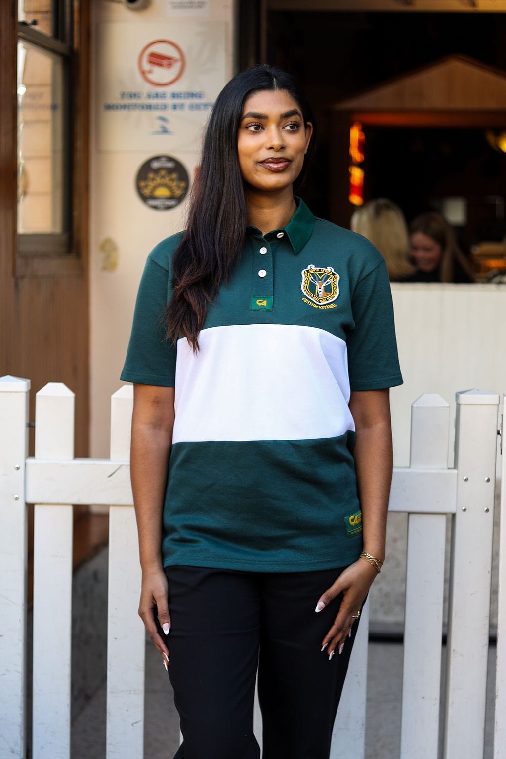 CA Ladies Supporters Jersey S/S | Green/White Block