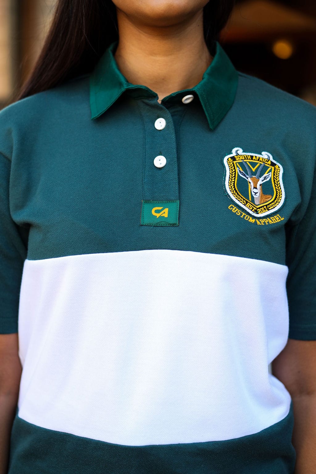 CA Ladies Supporters Jersey S/S | Green/White Block