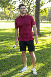 CA Iconic Golf Shirt | Burgundy