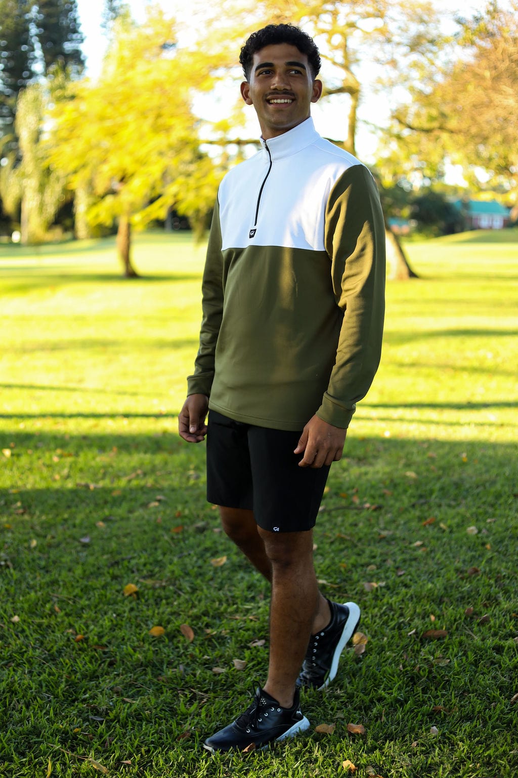 CA Thermal 1/4 Jersey | White / Olive