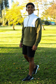 CA Thermal 1/4 Jersey | White / Olive