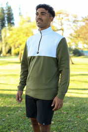 CA Thermal 1/4 Jersey | White / Olive