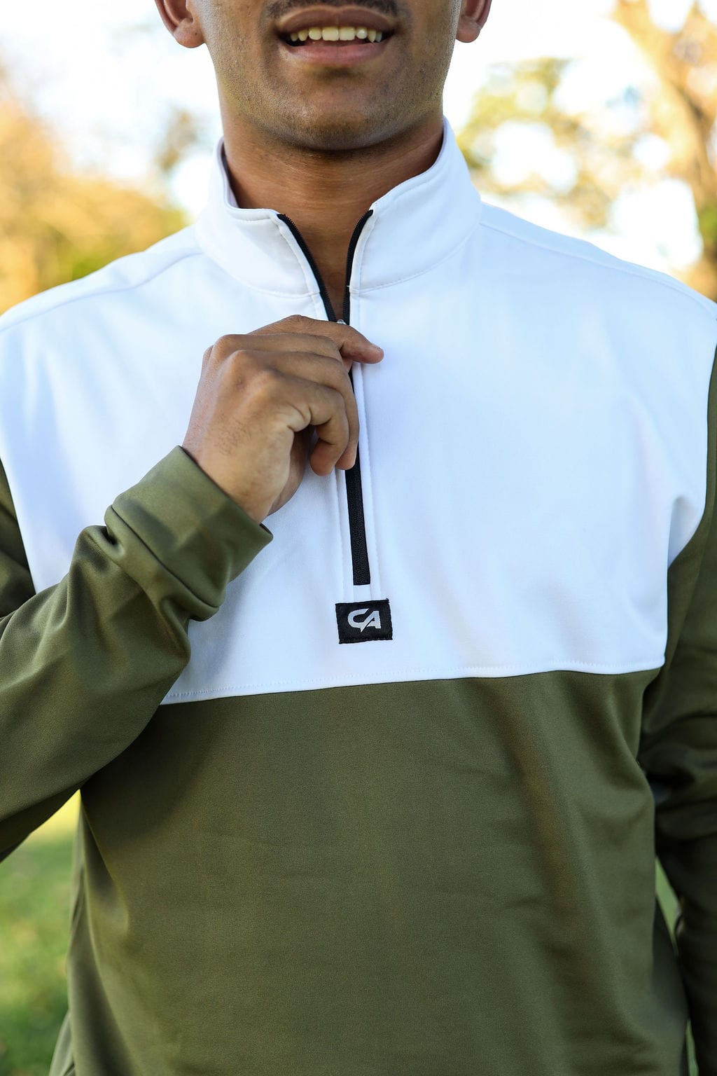 CA Thermal 1/4 Jersey | White / Olive