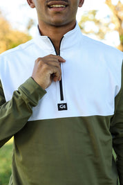 CA Thermal 1/4 Jersey | White / Olive
