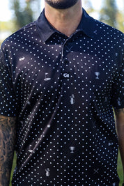 CA Statement Golf Shirt | Black & White