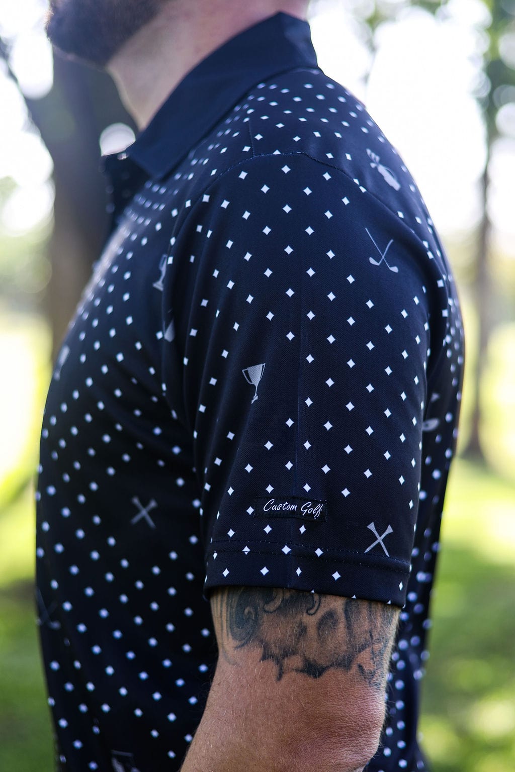 CA Statement Golf Shirt | Black & White