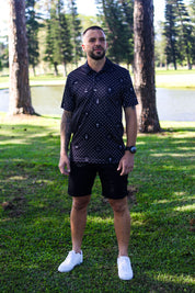 CA Statement Golf Shirt | Black & White