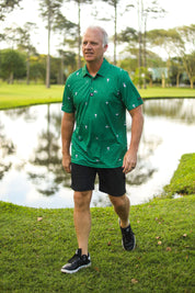 CA Statement Golf Shirt | Green & Lilac