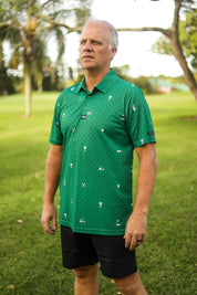 CA Statement Golf Shirt | Green & Lilac