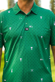 CA Statement Golf Shirt | Green & Lilac