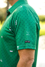 CA Statement Golf Shirt | Green & Lilac