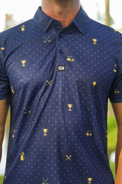 CA Statement Golf Shirt | Navy & Gold