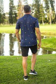 CA Statement Golf Shirt | Navy & Gold