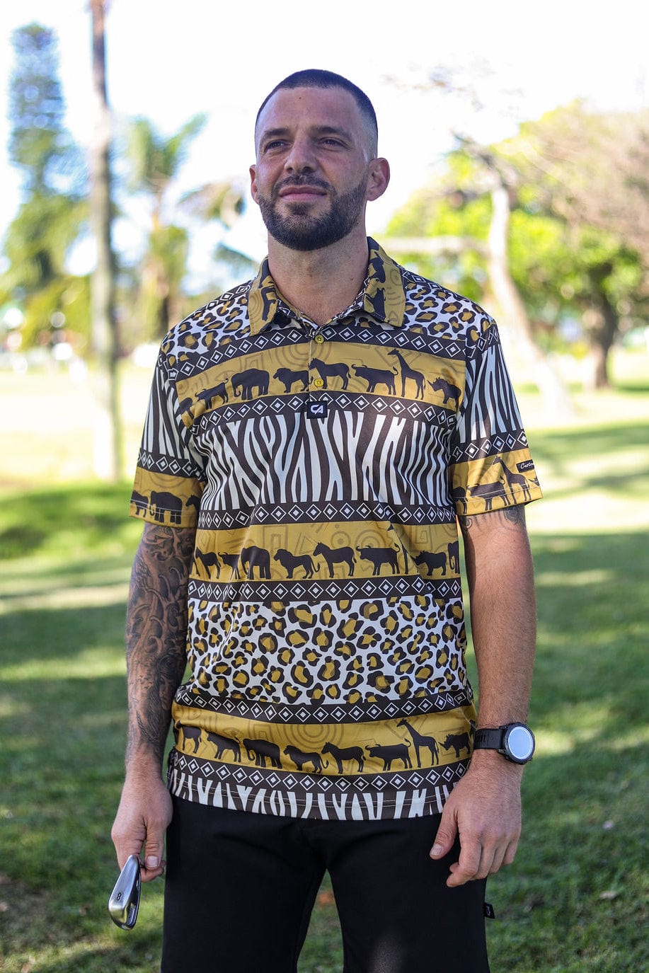 CA Funky Golf Shirt | Wild Africa