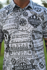 CA Funky Golf Shirt | Christmas Stamps