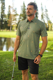 CA Statement Golf Shirt | Olive & Gold