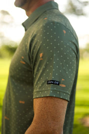 CA Statement Golf Shirt | Olive & Gold