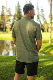 CA Statement Golf Shirt | Olive & Gold